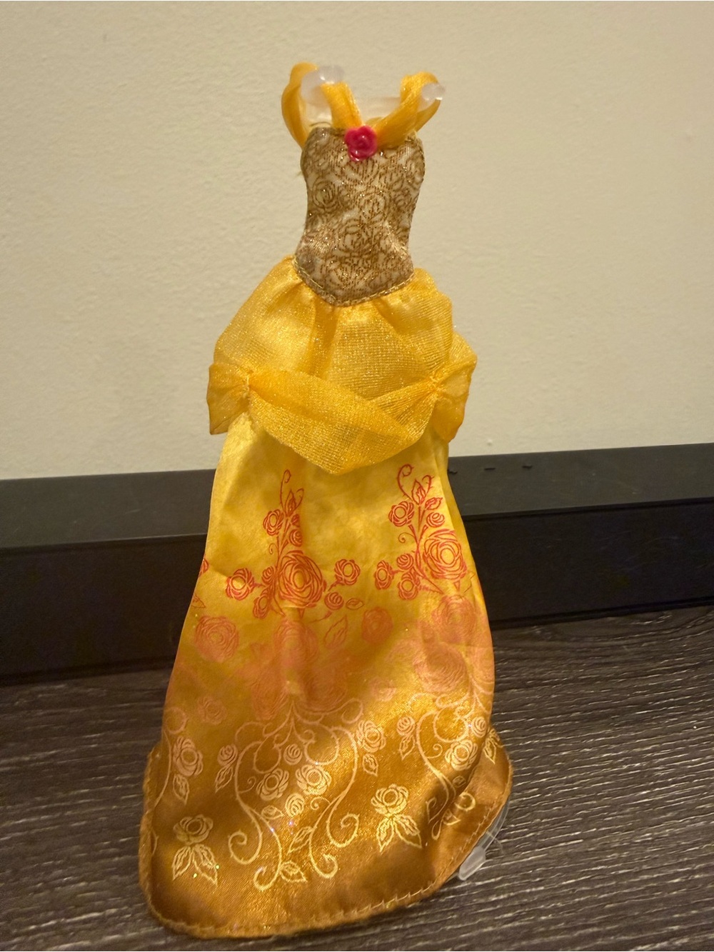 Disney Beauty & the Beast Princess Belle yellow gown with red flower